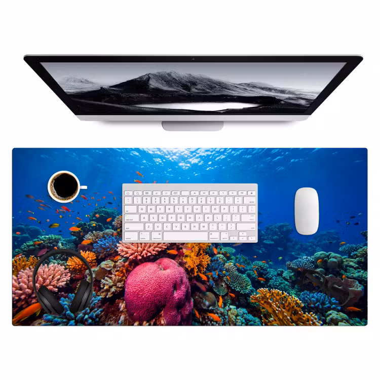 Koraal - Vissen - Oceaan - Natuur - Kleurrijk Muismat XXL klein -3d