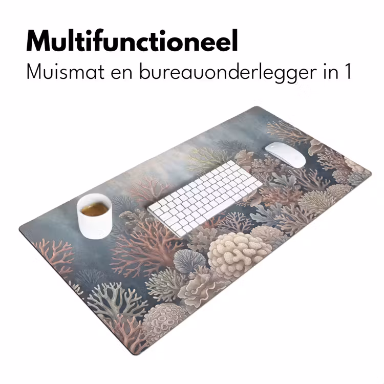 Koraal - Zeeleven - Onderwater - Illustratie - Natuur Muismat XXL klein -sfeer4