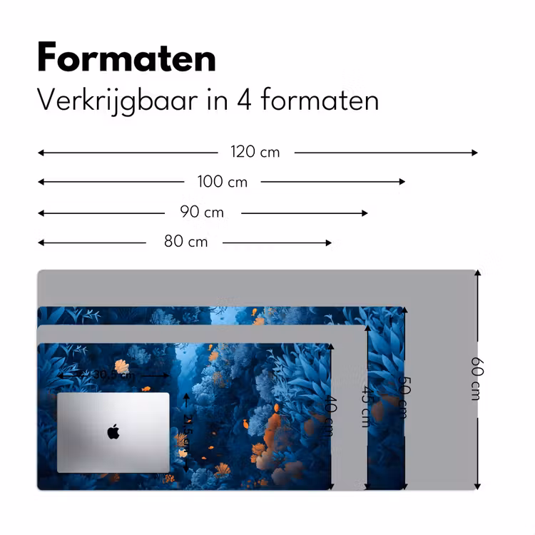 Koraalrif - Vissen - Oceaan - Blauw Muismat XXL klein -sfeer5
