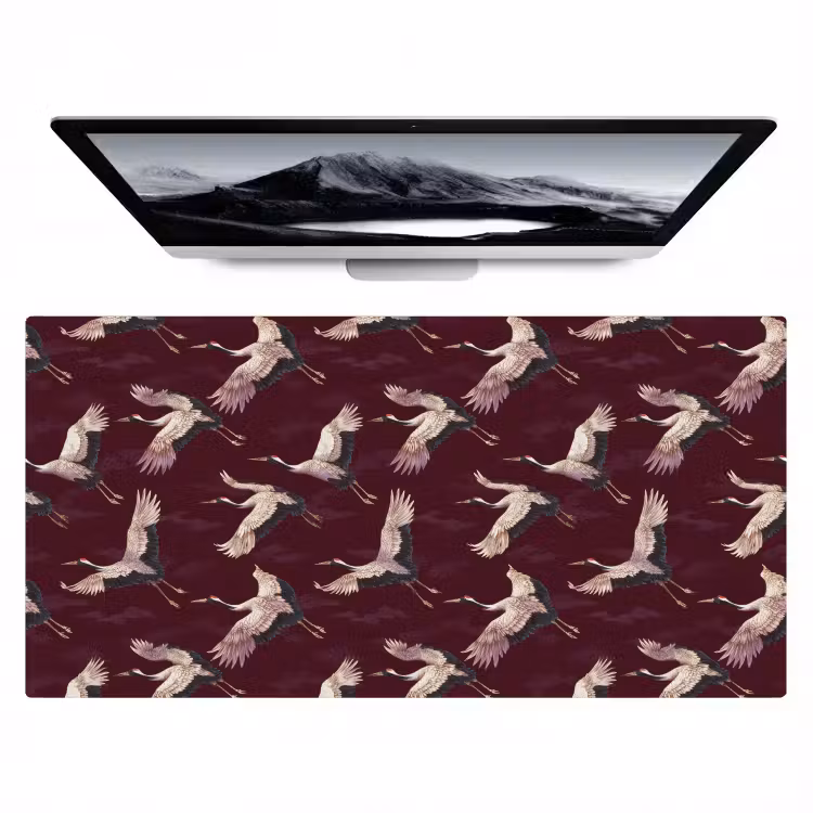 Kraanvogels - Klassiek - Bordeaux Muismat XXL klein 681 -zzz3d