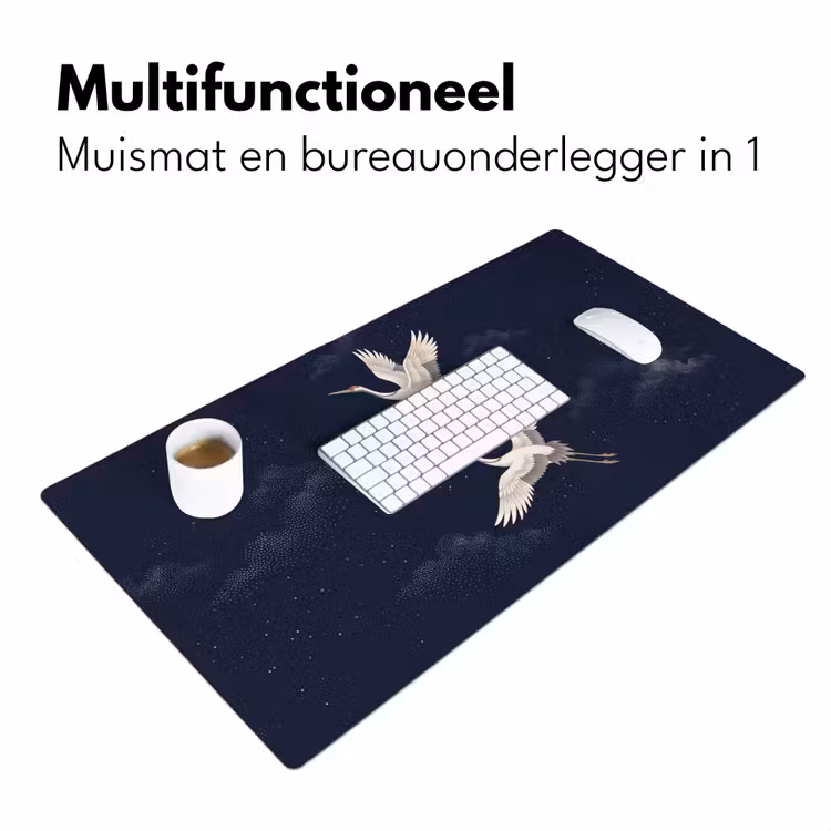Kraanvogels - Nachthemel - Blauw Muismat XXL klein -sfeer4