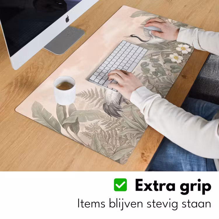 Kraanvogels - Natuur - Roze Muismat XXL klein -sfeer3