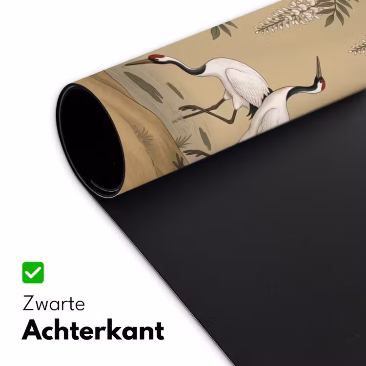 Kraanvogels - Water - Beige Muismat XXL klein -sfeer2