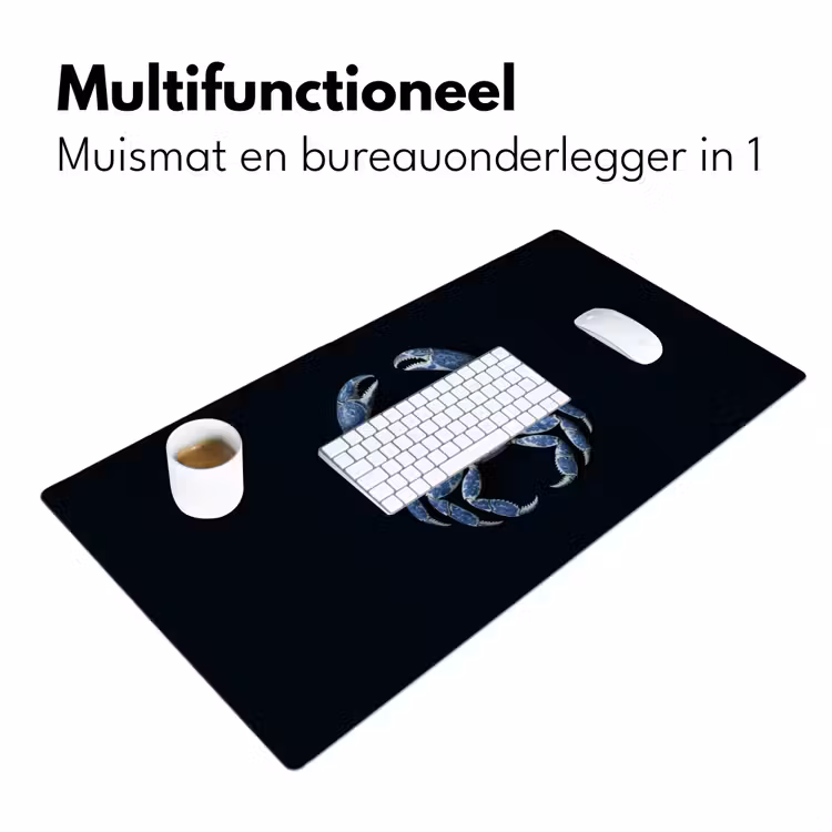 Krab - Delfts blauw - Dieren Muismat XXL klein -sfeer4