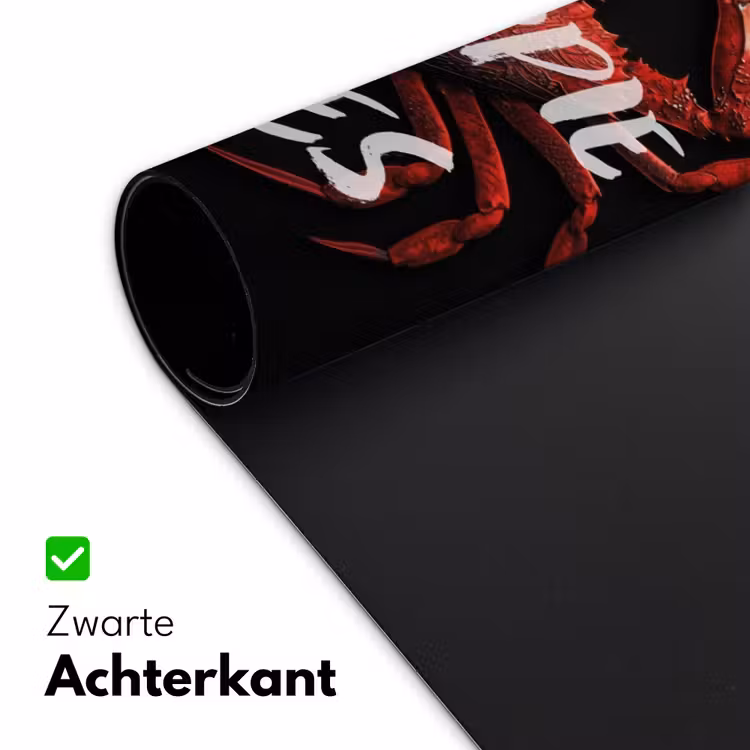 Krab - Rood - Tekst - Zwart Muismat XXL klein -sfeer2