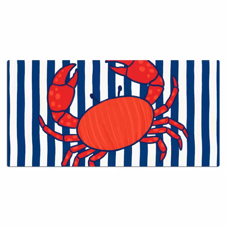 Krab - Strepen - Zeeleven - Illustratie - Rood Muismat XXL klein -3d_leeg