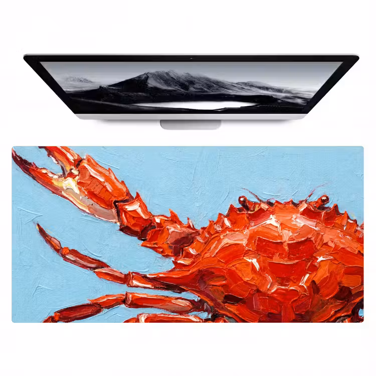 Krab - Zee - Dieren - Abstract - Rood Muismat XXL klein -zzz3d