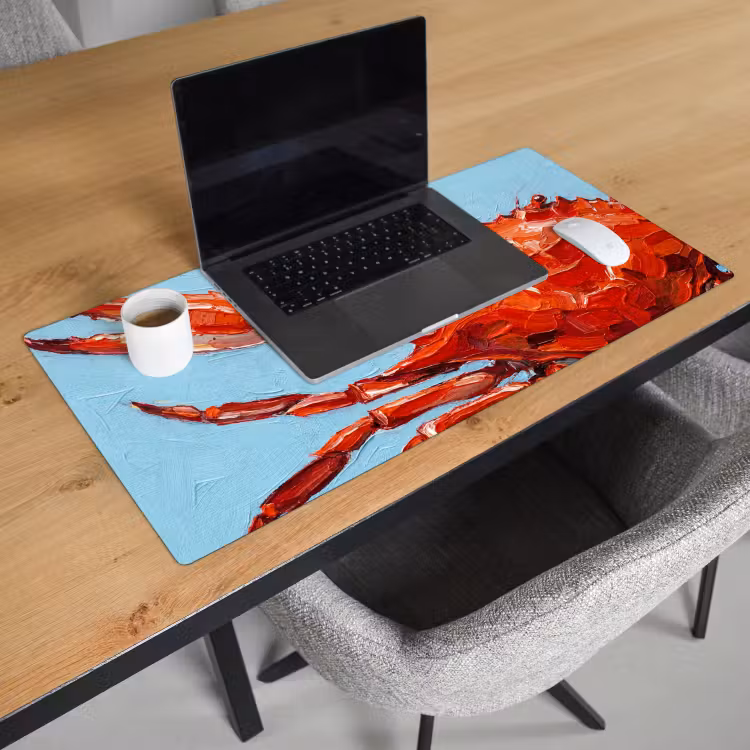 Krab - Zee - Dieren - Abstract - Rood Muismat XXL klein -sfeer1