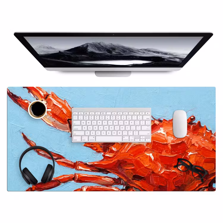 Krab - Zee - Dieren - Abstract - Rood Muismat XXL klein -3d