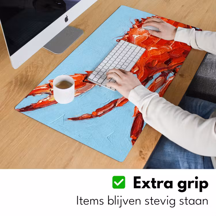 Krab - Zee - Dieren - Abstract - Rood Muismat XXL klein -sfeer3