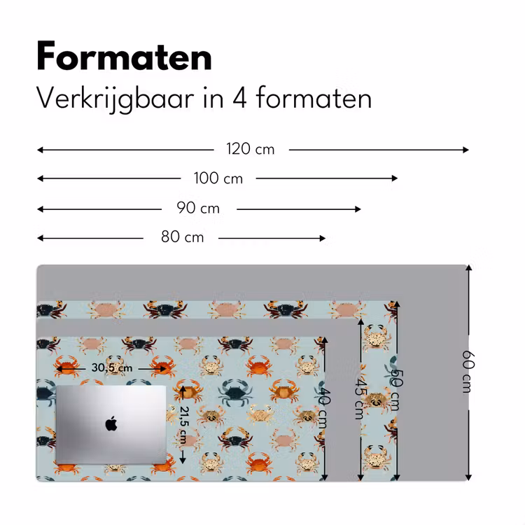 Krabben - Speels - Kleurrijk Muismat XXL klein 681 -sfeer5