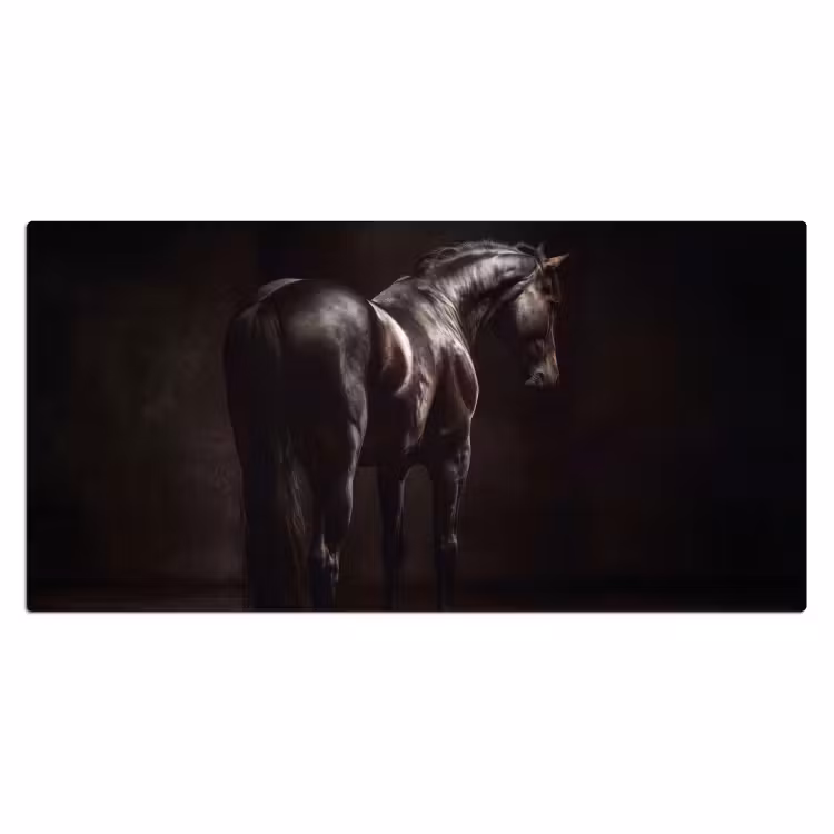 Krachtig - Paard - Donker Muismat XXL klein -3d_leeg