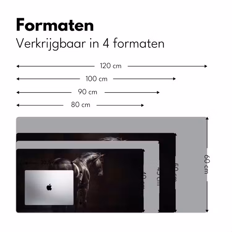 Krachtig - Paard - Donker Muismat XXL klein -sfeer5