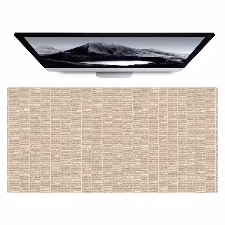 Krant - Nieuws - Historisch - Vintage - Beige Muismat XXL klein -zzz3d