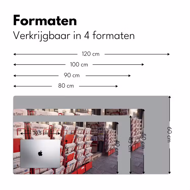 Kranten - Rek - Stedelijk - Dagelijks leven - Rood Muismat XXL klein -sfeer5