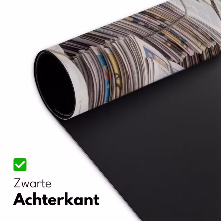 Kranten - Stapels - Touw - Informatie - Vintage Muismat XXL klein -sfeer2