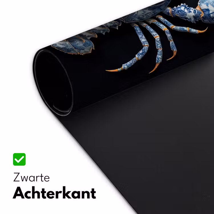 Kreeft - Delftsblauw - Schild - Stoer Muismat XXL klein -sfeer2