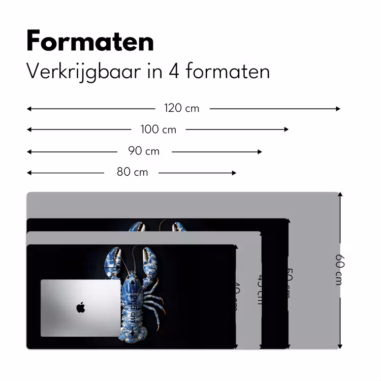 Kreeft - Delftsblauw - Schild - Stoer Muismat XXL klein -sfeer5