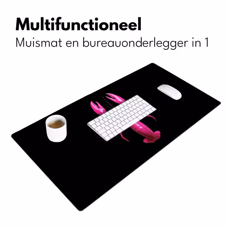 Kreeft - Felroze - Stippen - Opvallend Muismat XXL klein -sfeer4