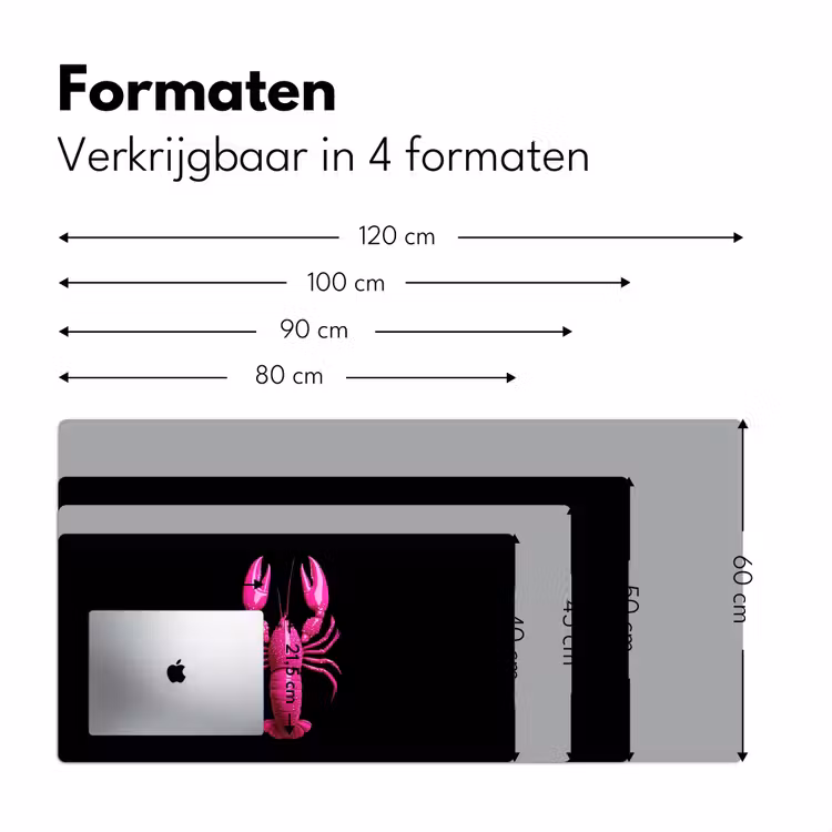Kreeft - Felroze - Stippen - Opvallend Muismat XXL klein -sfeer5