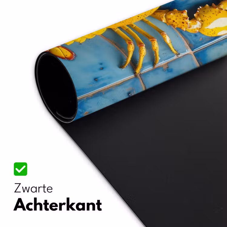 Kreeft - Geel - Blauw - Tegels Muismat XXL klein -sfeer2