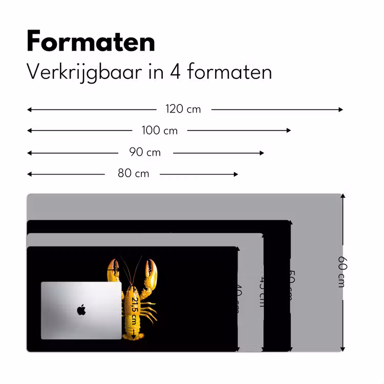 Kreeft - Geel - Stippen - Effen Muismat XXL klein -sfeer5