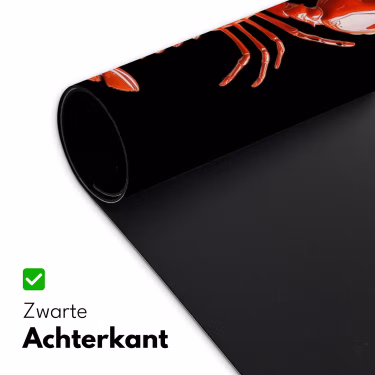 Kreeft - Glossier Rood - Zwart Muismat XXL klein -sfeer2