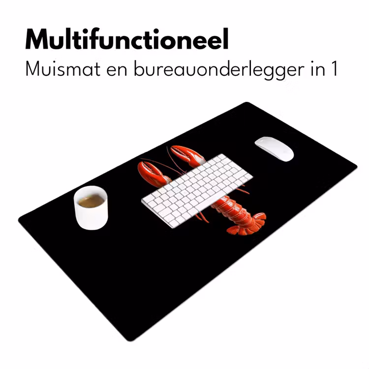 Kreeft - Glossier Rood - Zwart Muismat XXL klein -sfeer4