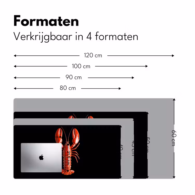 Kreeft - Glossier Rood - Zwart Muismat XXL klein -sfeer5