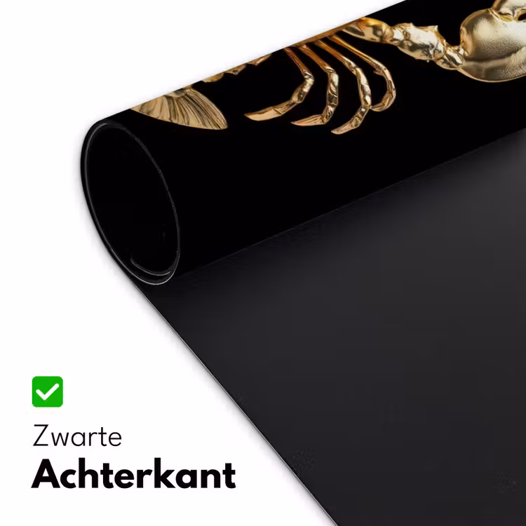 Kreeft - Goud - Textuur - Zwart Muismat XXL klein -sfeer2