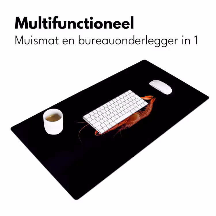 Kreeft - Oranje - Zwart - Opvallend Muismat XXL klein -sfeer4