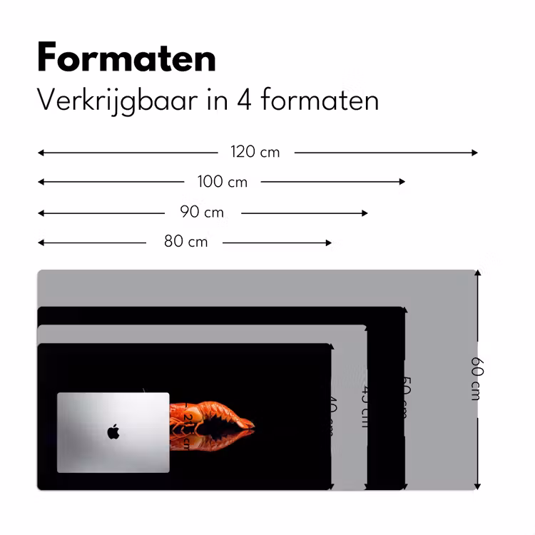 Kreeft - Oranje - Zwart - Opvallend Muismat XXL klein -sfeer5