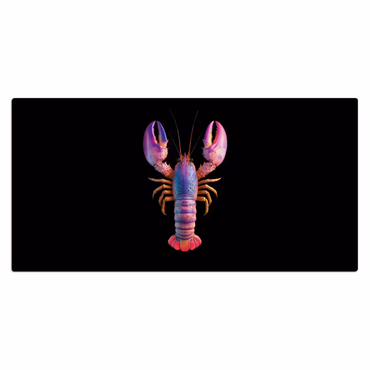 Kreeft - Paars - Roze - Zwart - Stippen - Lila Muismat XXL klein -3d_leeg
