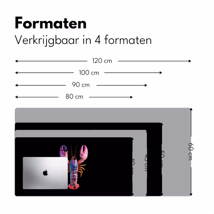 Kreeft - Paars - Roze - Zwart - Stippen - Lila Muismat XXL klein -sfeer5