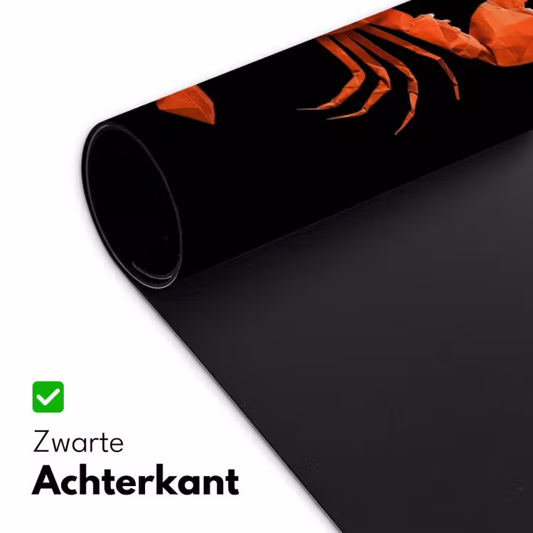 Kreeft - Papier - Origami papier - Rood Muismat XXL klein -sfeer2