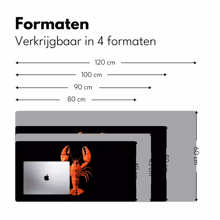 Kreeft - Papier - Origami papier - Rood Muismat XXL klein -sfeer5