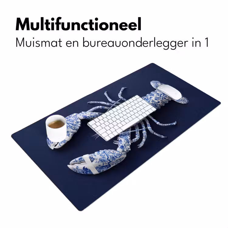 Kreeft - Porselein - Delfts - Blauw Muismat XXL klein -sfeer4