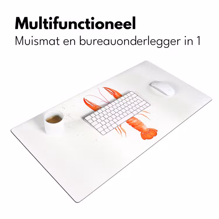 Kreeft - Waterverf - Aquarel - Oranje Muismat XXL klein -sfeer4