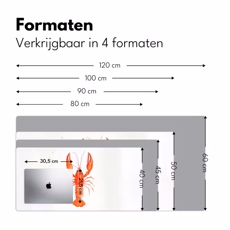 Kreeft - Waterverf - Aquarel - Oranje Muismat XXL klein -sfeer5