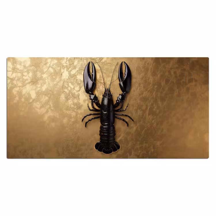 Kreeft - Zwart - Goud - Luxe Muismat XXL klein -3d_leeg