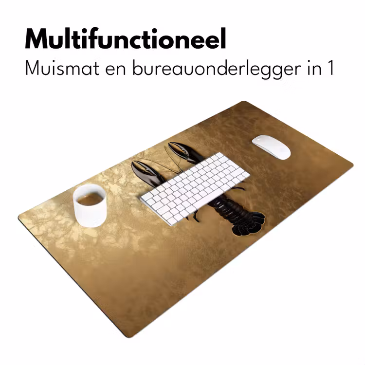 Kreeft - Zwart - Goud - Luxe Muismat XXL klein -sfeer4