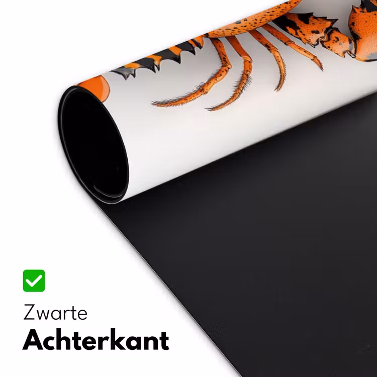 Kreeft - Zwart - Oranje - Wit - Uniek Muismat XXL klein -sfeer2
