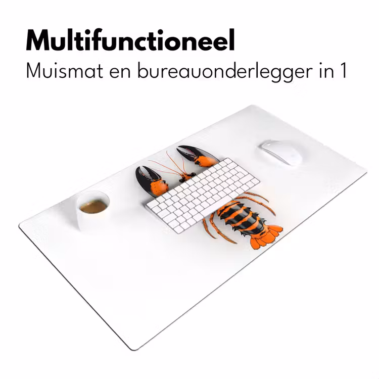 Kreeft - Zwart - Oranje - Wit - Uniek Muismat XXL klein -sfeer4