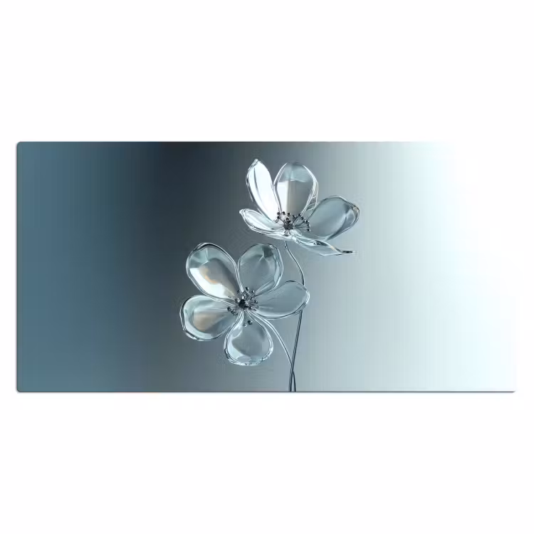 Kristal - Bloemen - Grijs Muismat XXL klein -3d_leeg