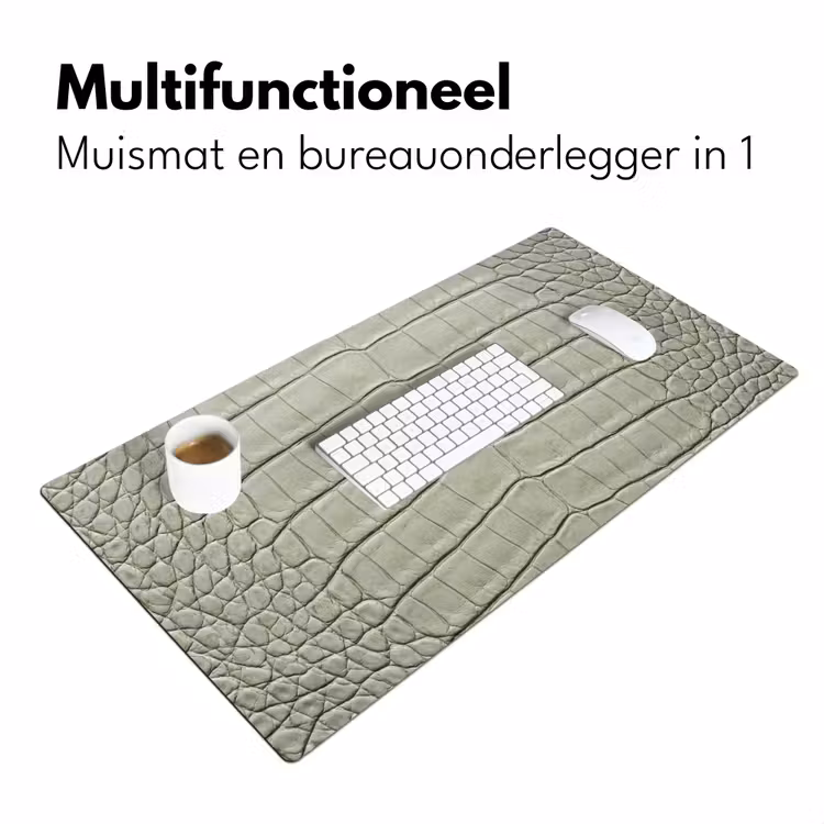 Krokodillenleer - Schubben - Groen Muismat XXL klein -sfeer4