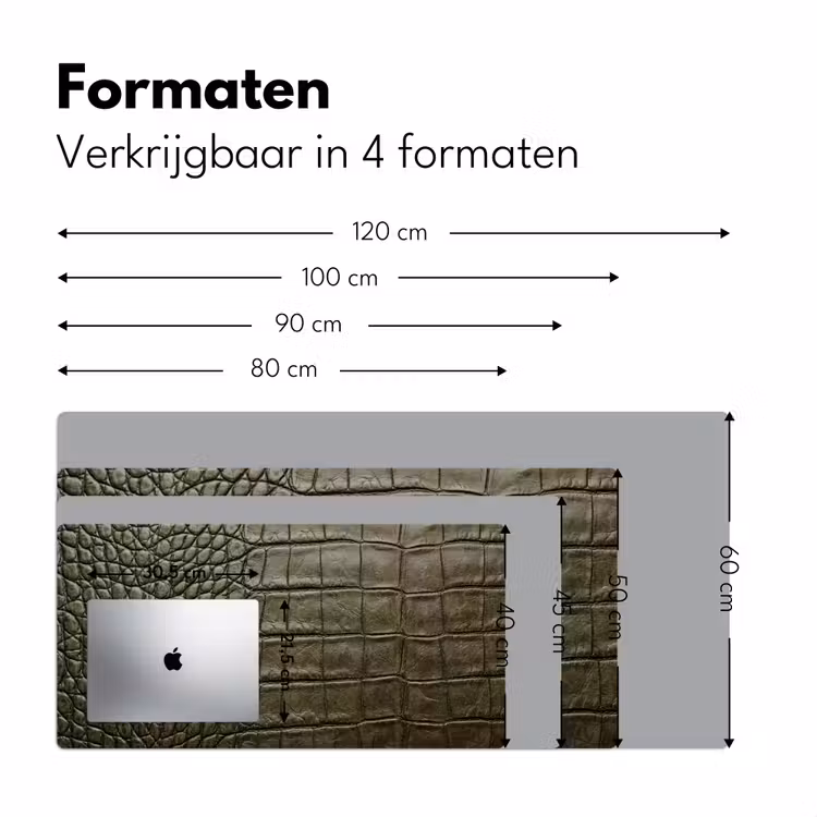 Krokodillenleer - Structuur - Groen Muismat XXL klein -sfeer5