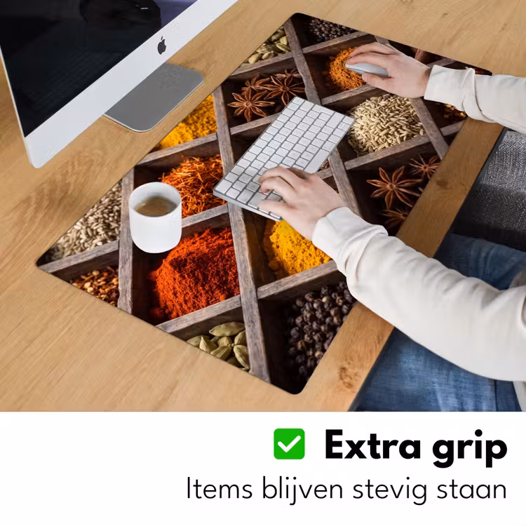 Bureau onderlegger - Kruiden - Houten - Eten - Kruiden - Houten - Eten Muismat XXL klein