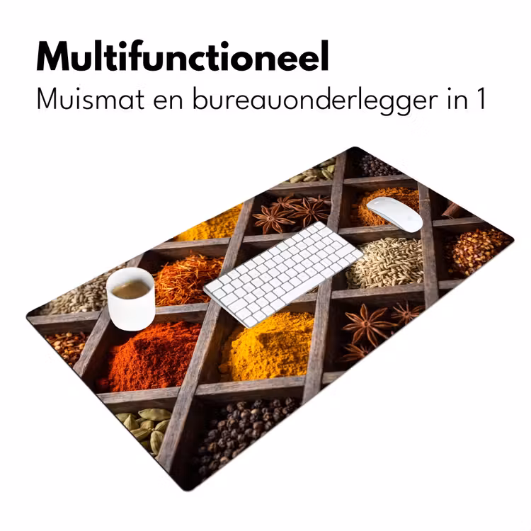 Bureau onderlegger - Kruiden - Houten - Eten - Kruiden - Houten - Eten Muismat XXL klein