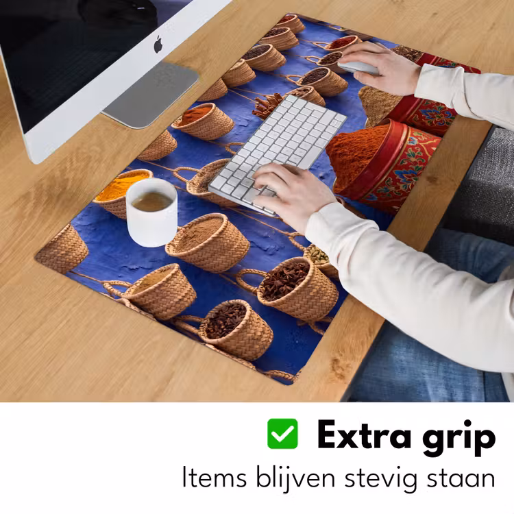 Bureau onderlegger - Kruiden - Manden - Markt - Kruiden - Manden - Markt Muismat XXL klein