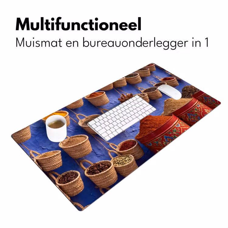 Bureau onderlegger - Kruiden - Manden - Markt - Kruiden - Manden - Markt Muismat XXL klein